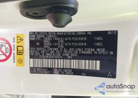 2017 Lexus Rx 350 из США, поврежденный, VIN 2T2BZMCA5HC105074